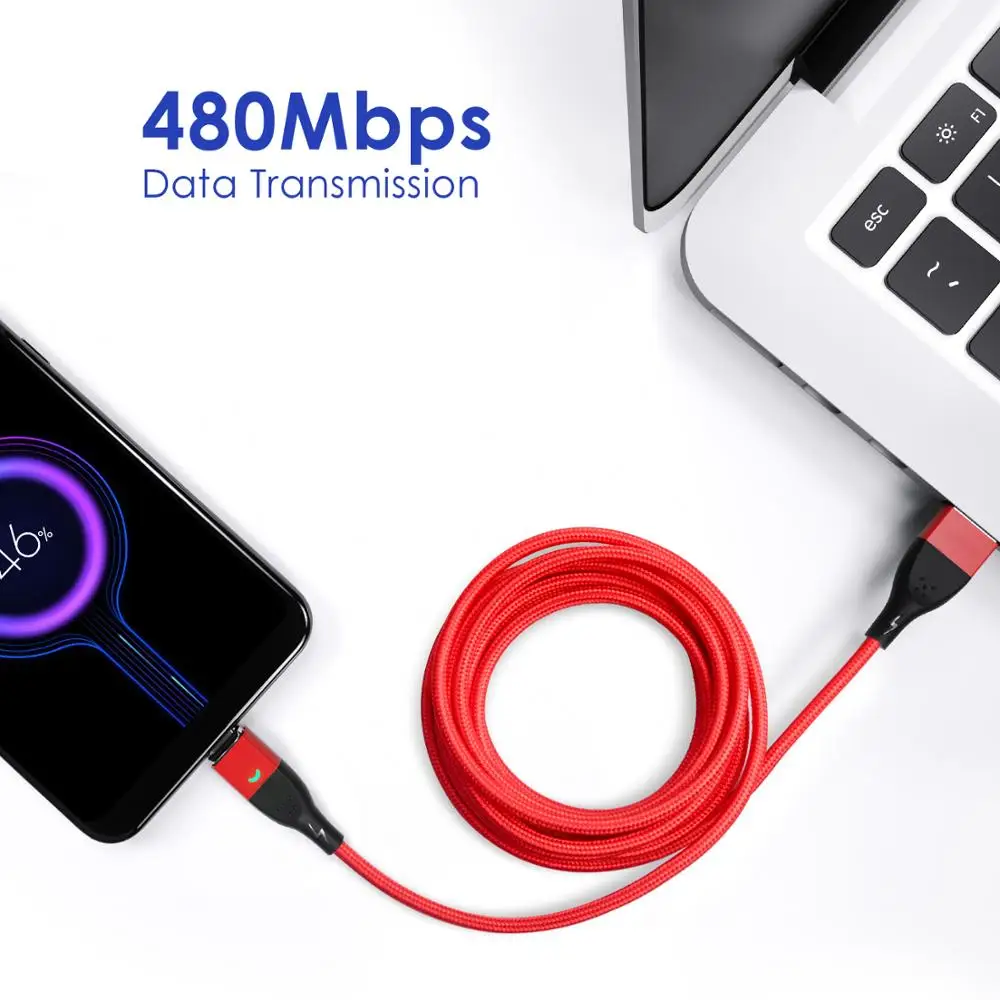 Магнитный зарядный кабель Ankndo USB Type-C мобильный телефон для быстрой зарядки