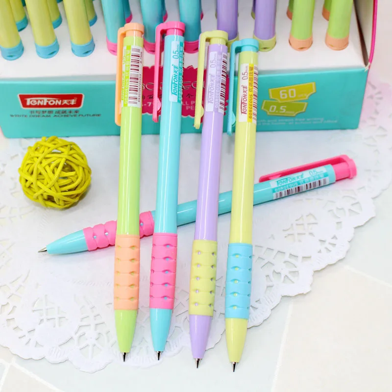 

60pcs Kawaii Ballpoint Pen Candy Color Case Rollerpen Cute Stationery Pens for School Office Supplies Accessories for Writing