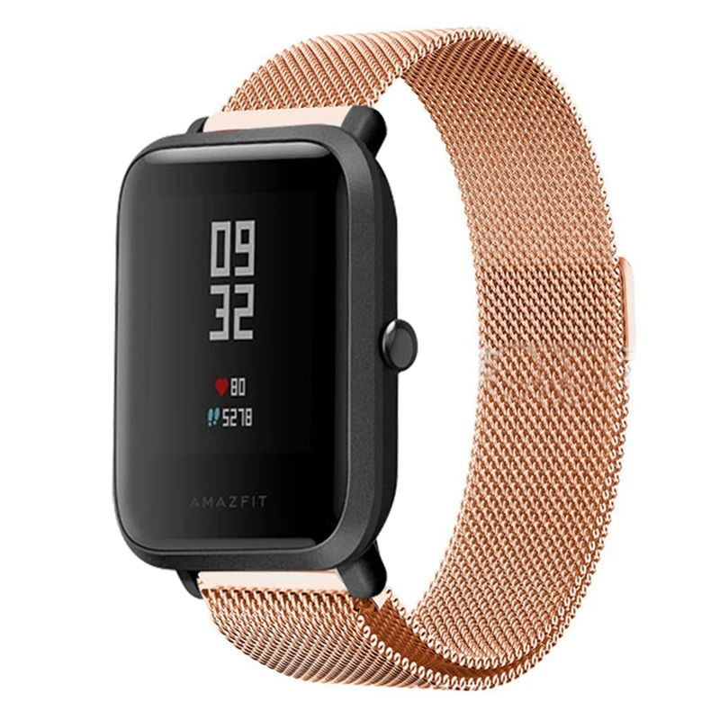 Металлические ремешки для Xiaomi Huami Amazfit Bip BIT Lite Youth Smart Watch ремешок умный браслет 20 мм спортивный ремешок для часов Milans