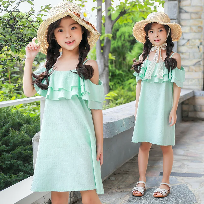 2018 Summer Dress Girl Evening Children Clothing Kids Shoulderless Princess Clothes 7 8 9 10 11 12 Year Costume | Детская одежда и