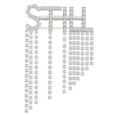 Silver X0314A Кристалл, Длинная кисточка, брошь, булавка, модные ювелирные изделия, Корея, золотая, серебряная цепочка, стразы, броши для женщин, аксессуары, значок, подарок для любви - Окраска металла: Silver X0314A