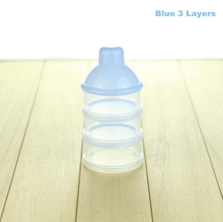 blue 3 layer 3-4-5 слоев младенца формула молока портативный контейнер для хранения кормушка дозатор порошка контейнер для путешествий 1 шт - Цвет: blue 3 layer