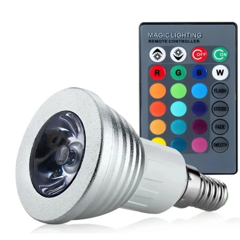 3 Вт E14 пульт дистанционного управления RGB LED точечная лампа Светодиодная с