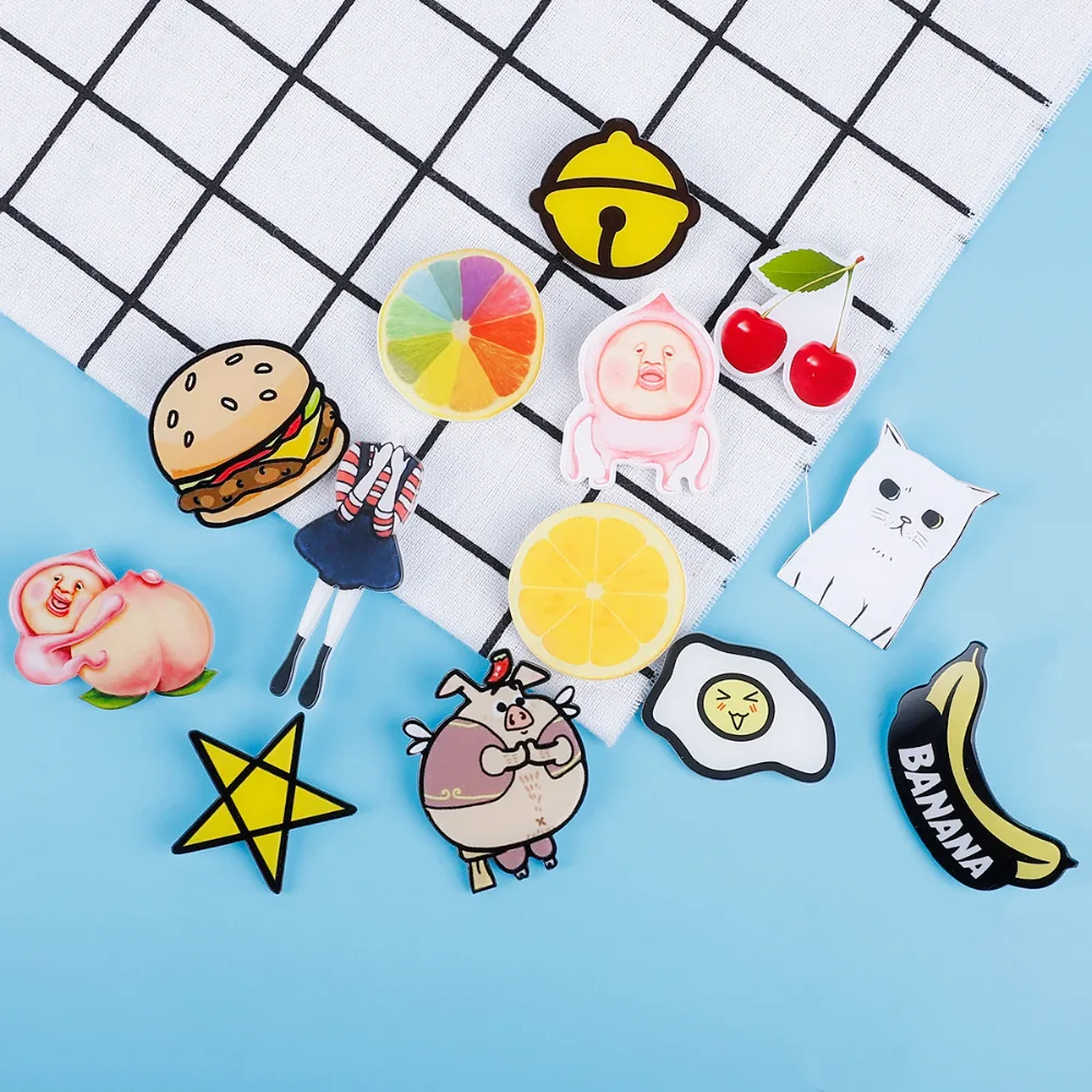 1 шт. Harajuku значок акриловая брошь значки с героями мультфильмов для одежды на