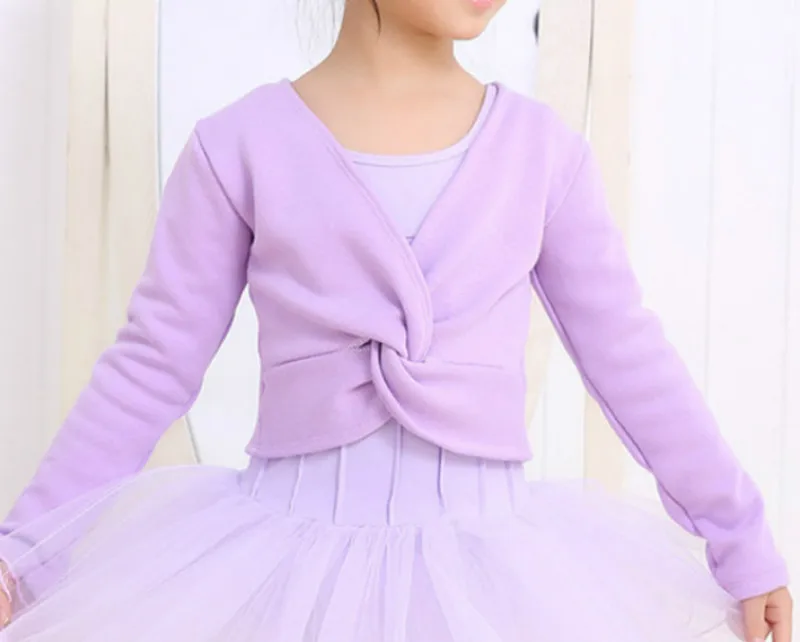 Purple1 Гимнастический купальник для девочек балетная куртка свитер для танцев с длинными рукавами верхняя одежда детская Одежда для танцев куртка обёрточная балетная одежда - Цвет: Purple1