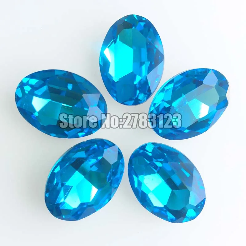 

Factory sales AAA Glass Crystal lake lblue color oval shape pointback rhinestones,diy/nail art/Clothing accessories SWOP013