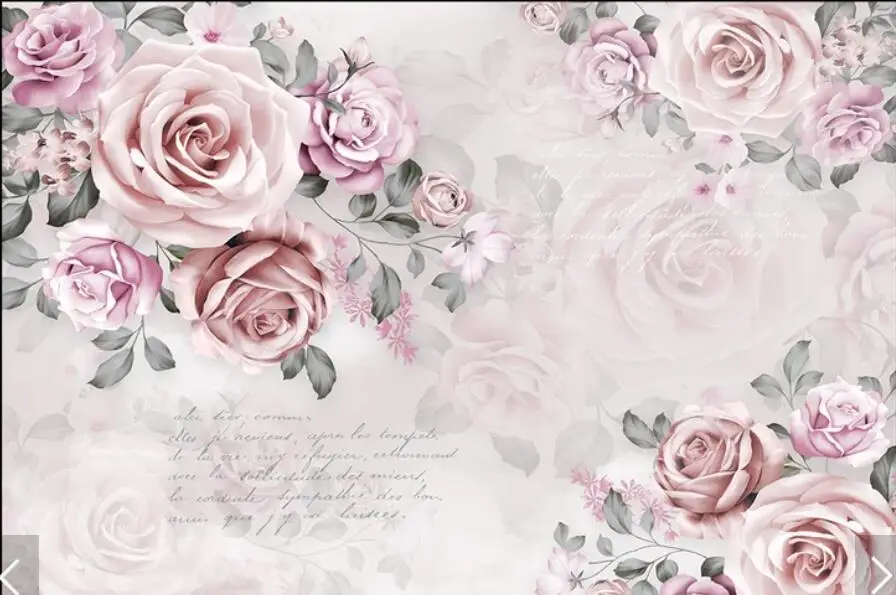 Modern Rose Flower Wallpaper Mural 3D Photo Wallpapers for Living Room Home Wall Decor Canvas Paper Rolls Customize | Обустройство