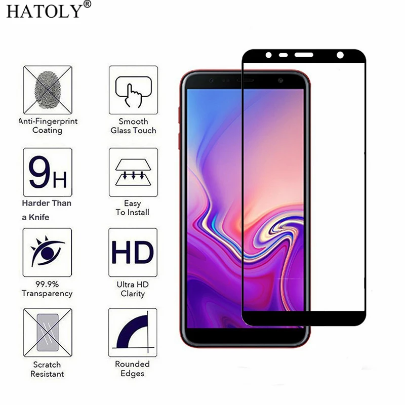 Закаленное стекло для samsung Galaxy j4 plus 1 шт. защитная пленка экрана J4 Prime J415 полное