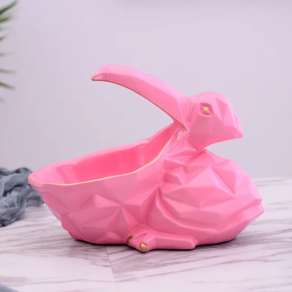 pink bird Творческий Nordics Lucky Dog Геометрическая скульптура животного орнамент стол Конфета блюдо ключ хранения предметов украшения дома аксессуары - Цвет: pink bird