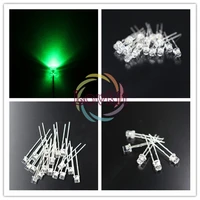 1000pcsbag high quality 3mm flat top green led urtal bright wide angle light emitting diode electronic components