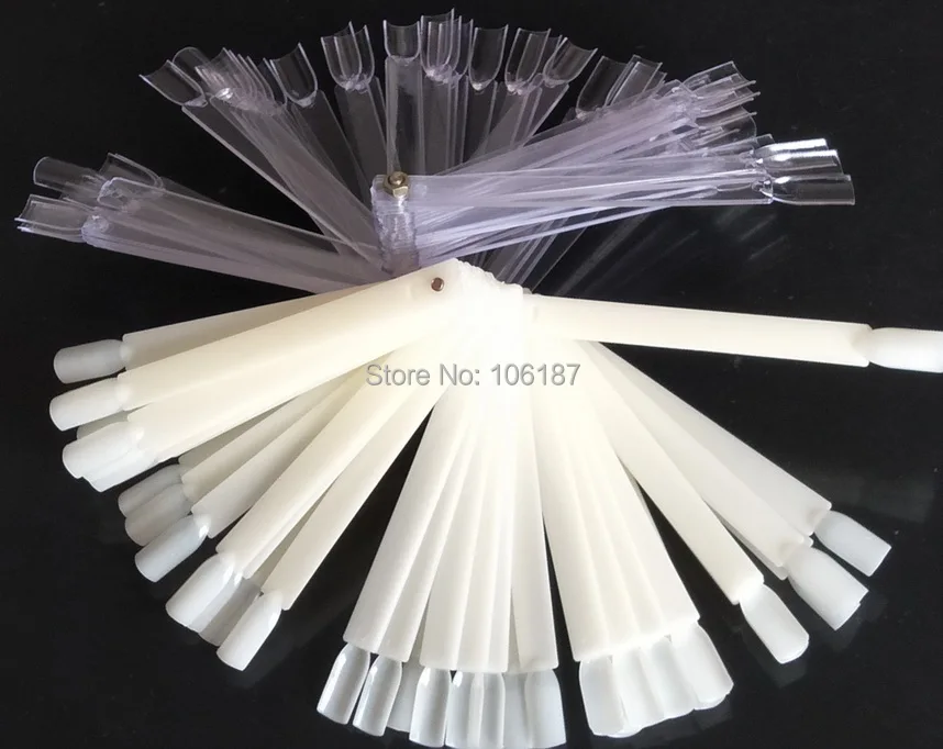 50 шт./компл. 2 набора пластиковых накладных ногтей цвета слоновой кости