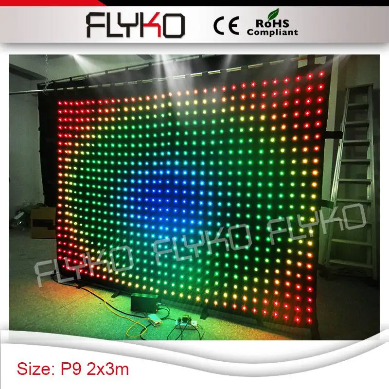 

Прочный P9 светодиодный видеозанавес 2x3 М DJ сценический фон оборудование для свадебвечерние НКИ
