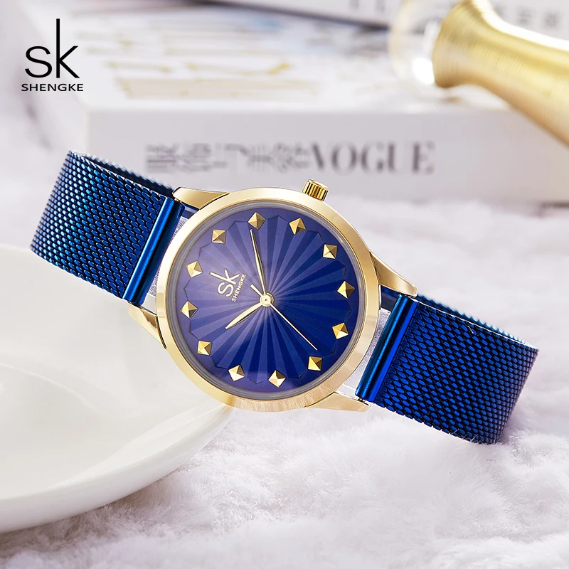 

Shengke Creative Rivet Dial Watches Women Brand Stainless Steel Ladies Wrist Watch Reloj Mujer 2021 SK Women Quartz Watch #K0081