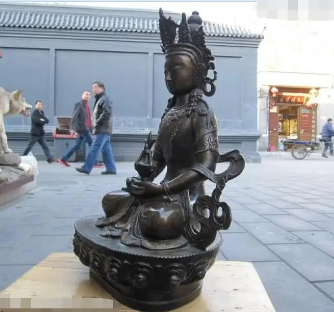 Китайская народная Бронзовая статуя Амитаюса Кван-Инь Статуи Будды Бодхисаттвы |