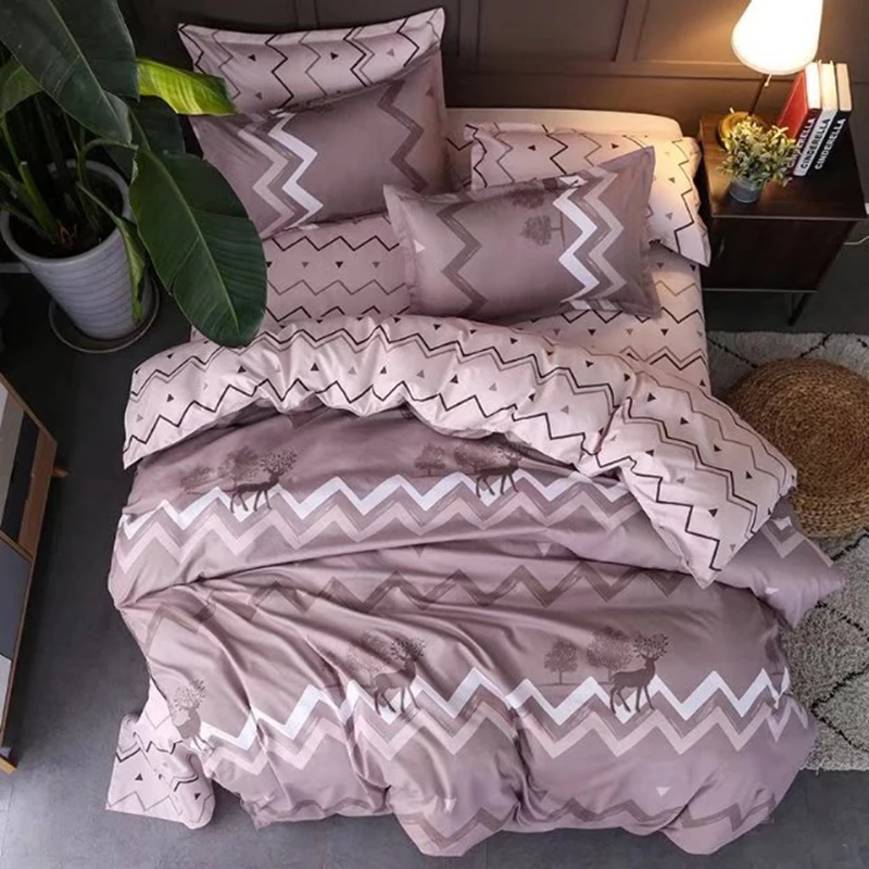 Простыня в клетку полоску пододеяльник подушка комбинация 3/4 шт.|Пододеяльник| |