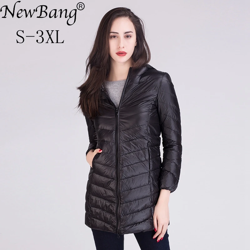 NewBang Women Ultra Light White Down Jacket Women's Long Female Winter Warm Coat Woman Slim Windbreaker Coats | Женская одежда