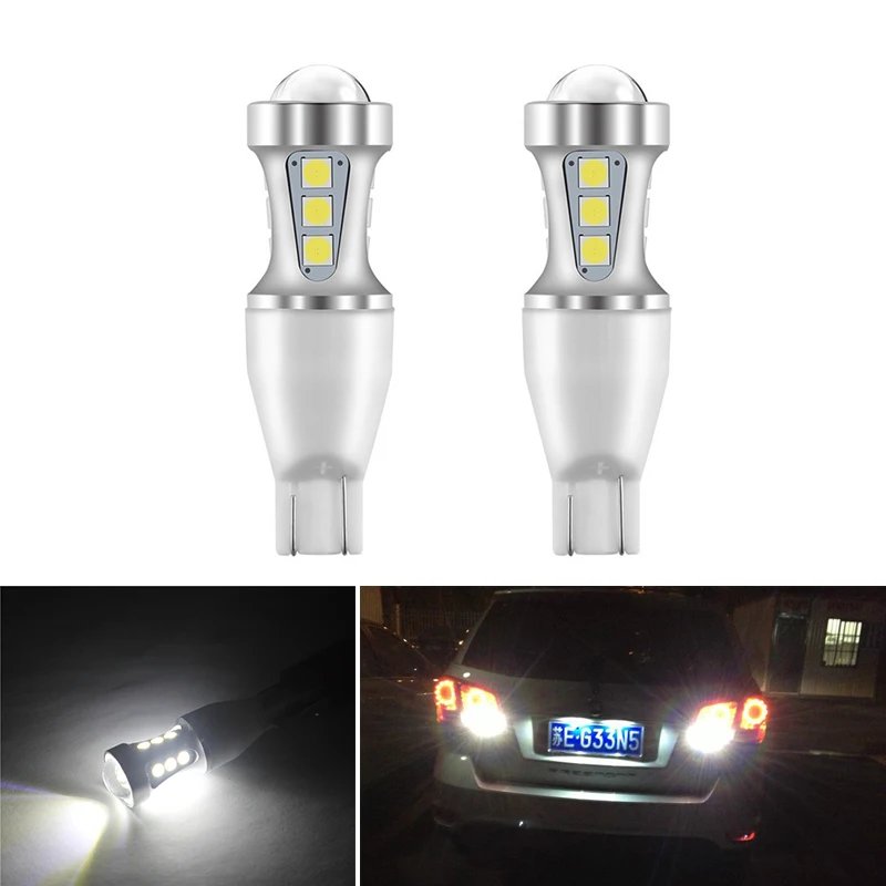 2 шт. T15 W16W Светодиодная лампа заднего хода для парковки 921 912 Canbus 3030 SMD высокомощная