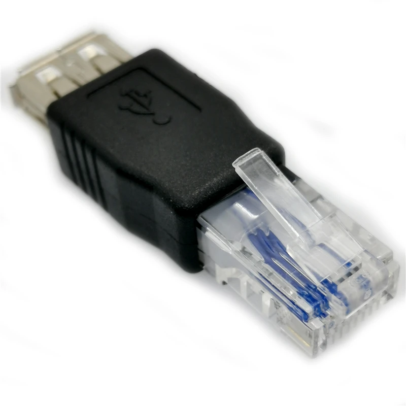 2 шт. RJ45 к USB AF Разъем Прозрачный A гнездовой разъем Интернет Разъемы провод