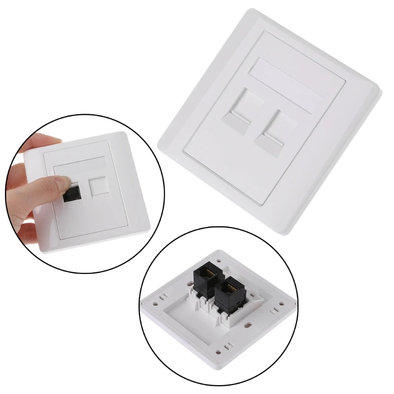 Сетевая настенная пластина CAT5 RJ45 с 2 портами и разъемом Мама-мама электрическое