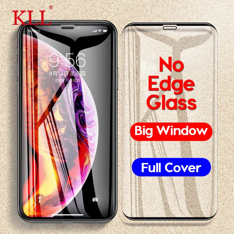 Без края полное покрытие закаленное стекло для iPhone XS MAX X XR большое окно без