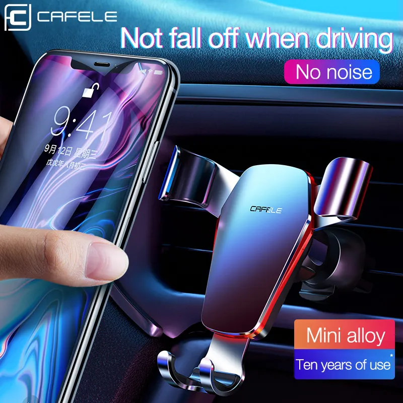 

CAFELE luxury Newest Gravity Car Phone Holder Stand for iPhone Samsung huawei Xiaomi Aluminum alloy Universal Car Phone Holder
