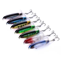 8pcs fishing lures propeller rotate soft tail 13g10cm hard artificial bait floating water swimming pencil bait fishing tackle