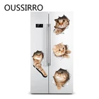 3D мультфильм кошка собака настенные наклейки забавные животные паста для холодильника Мода Туалет стиральная машина паста украшение животных наклейки на стену