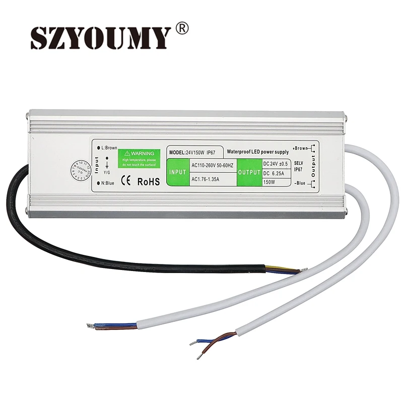 SZYOUMY источник питания постоянного тока 24 В 150 А Вт водонепроницаемый IP67