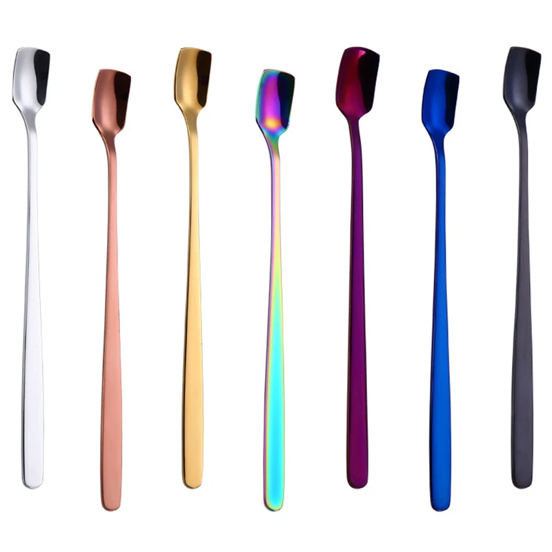 Горячая Распродажа 1 предмет Нержавеющая сталь коктейльное перемешивания ложки