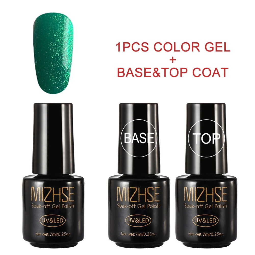 GreenZ001 and BT MIZHSE гель лак для ногтей Набор для маникюра Праймер Блеск личная гигиена лак Полупостоянный верхний слой гель лак для ногтей - Цвет: GreenZ001 and BT