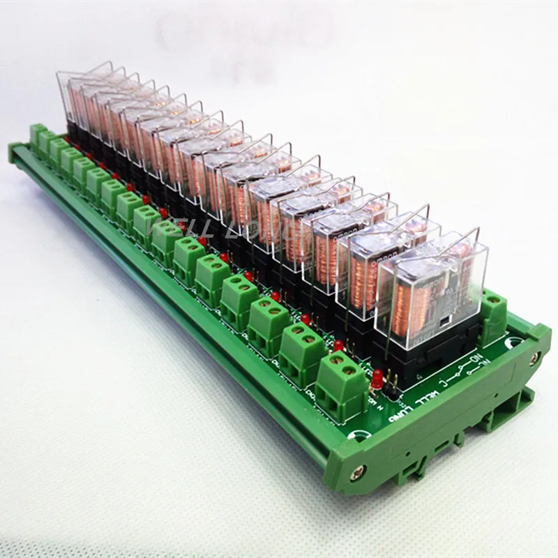 Din-рейку 16 SPDT 16A релейный интерфейс модуля, OMRON G2R-1-E DC12V реле