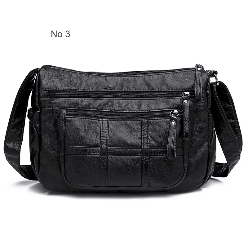 Annmouler Vintage Women Shoulder Bag Black Color Crossbody Messenger Bag Soft Pu Leather Small Bag for Ladies Brand Women Bag