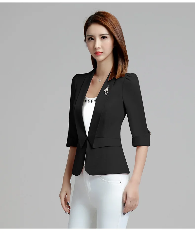 2018 New Arrival Blazer Female Long Sleeve Solid Single Breasted Ladies Office Coat Regular Notched Women Autumn Slim Fit | Женская