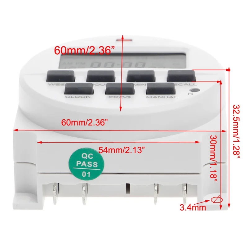 

15.98 Inch LCD Digital Timer 12V DC 7 Days Programmable Time Switch TM618N-4