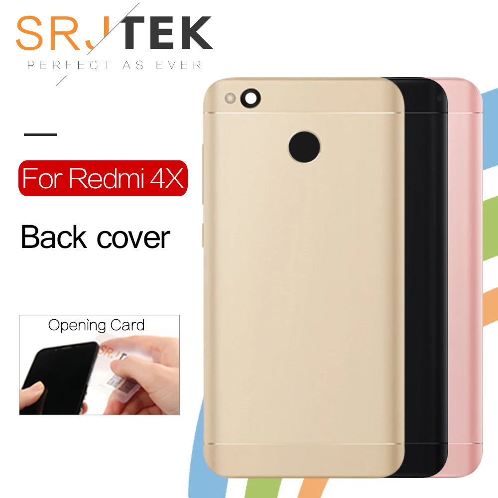 SRJTEK задний корпус для XIAOMI Redmi 4X чехол задняя крышка батарейный отсек с кнопкой