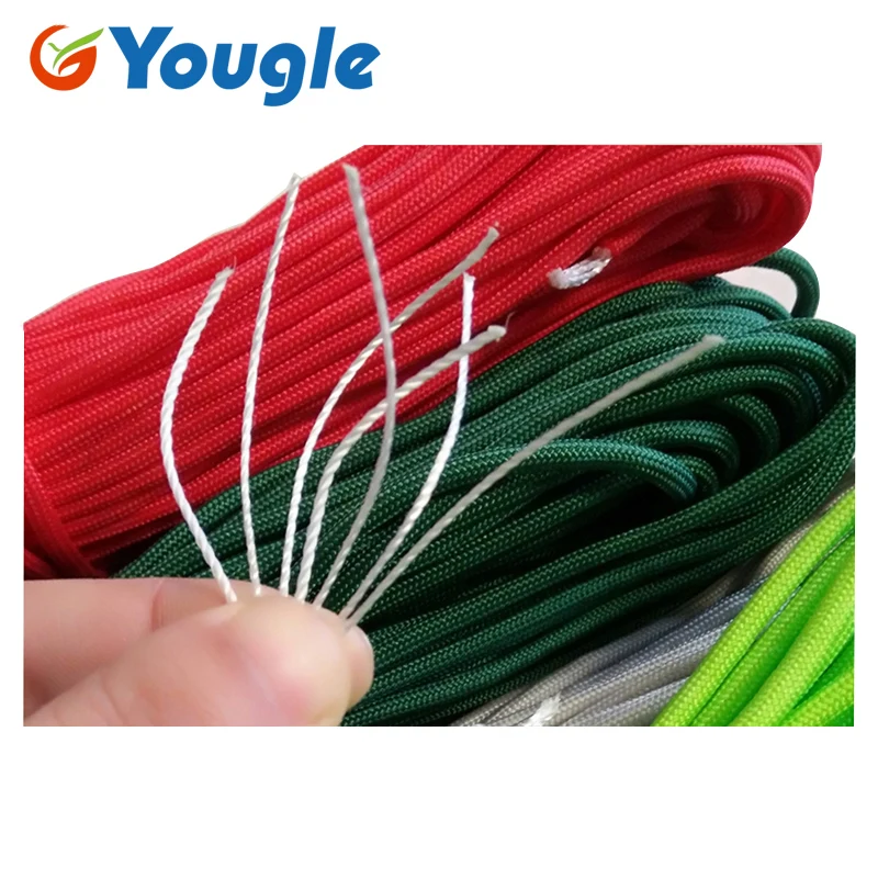 YOUGLE 10 pcs/lot 550 Paracord Parachute Cord Lanyard Rope Mil Spec Type III 7 Strands 100 FT Emergency Rope FREE SHIPPING