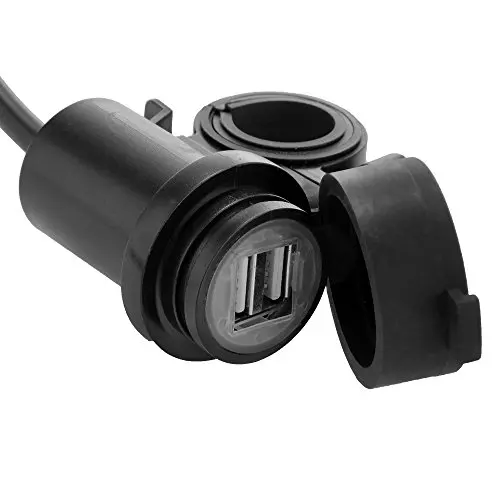 5V 2.1A двойной USB зарядное устройство адаптер для мотоцикла черный