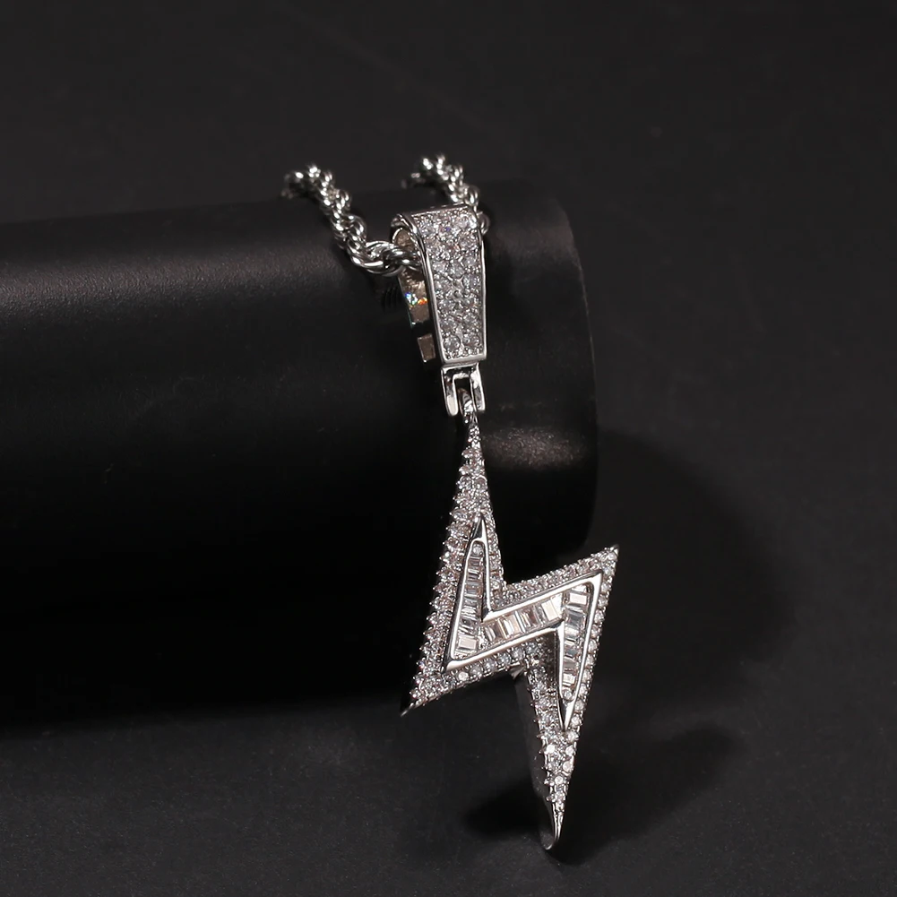 UWIN подвеска с молнией полный ледяной Bling AAA кубического циркония ожерелье, цепочка из меди модные ювелирные изделия Хип-хоп