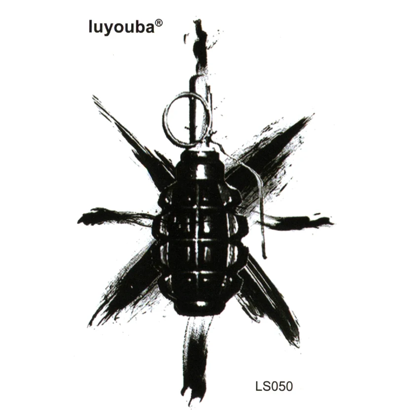 

30pcs Grenade Waterproof Temporary Tattoos Men Beauty harajuku Tattoos designs tatoo stickers temporary tattoo golden