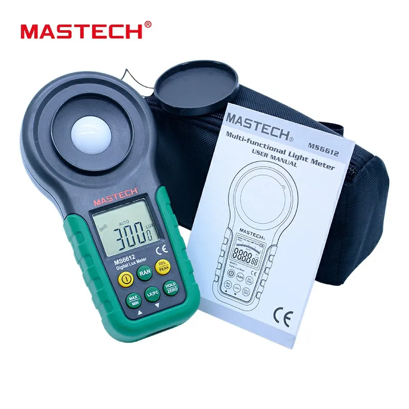 

MS6612S Lux meter MASTECH brand 200,000 Lux Light Meter Test Spectra Auto Range High Precision Digital Luxmeter Illuminometer