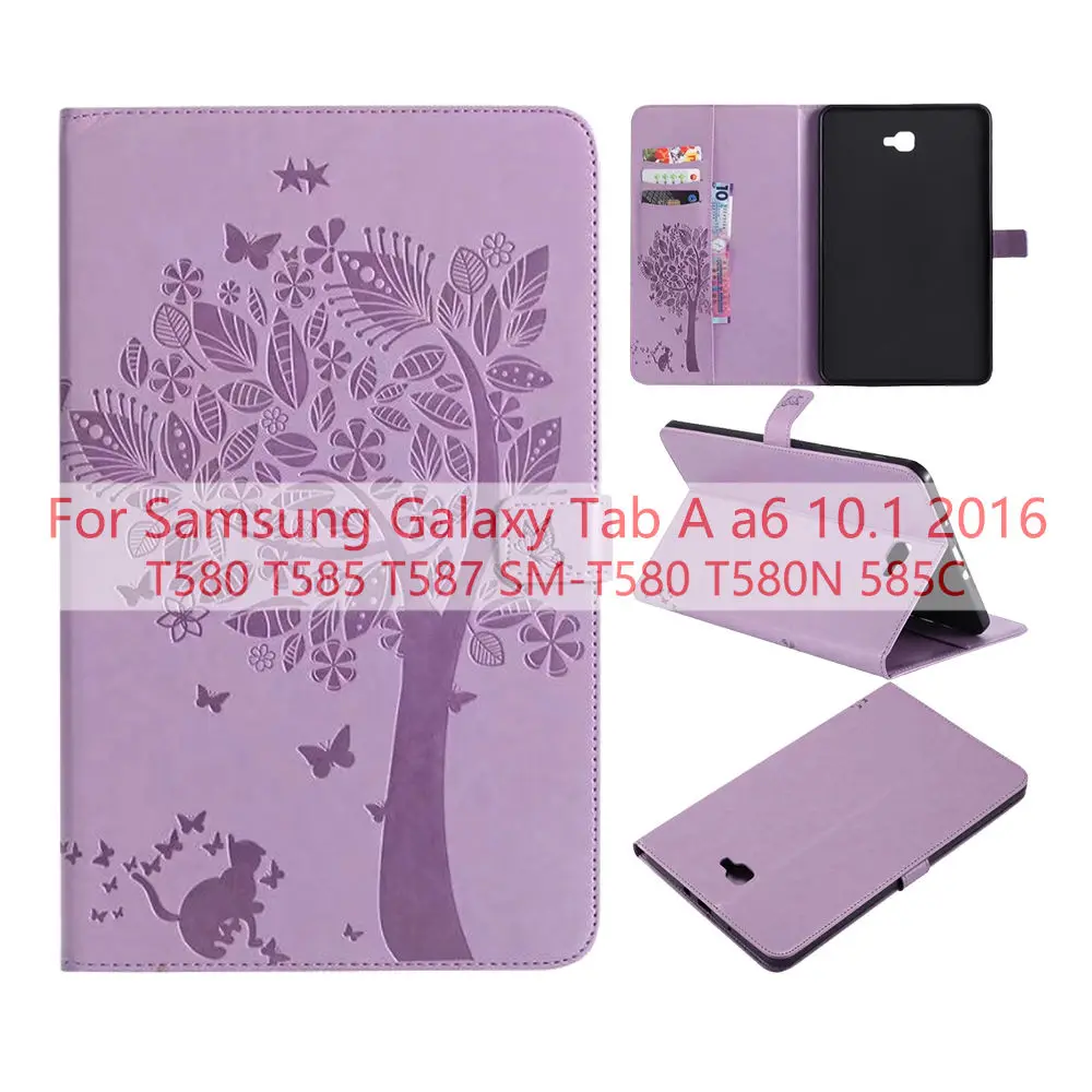 Purple Роскошный чехол для samsung Galaxy Tab A A6 10,1 T585 T580 T580N чехол для Galaxy Tab A A2 10,5 дюймов T590 T595 T597 Funda - Цвет: Purple