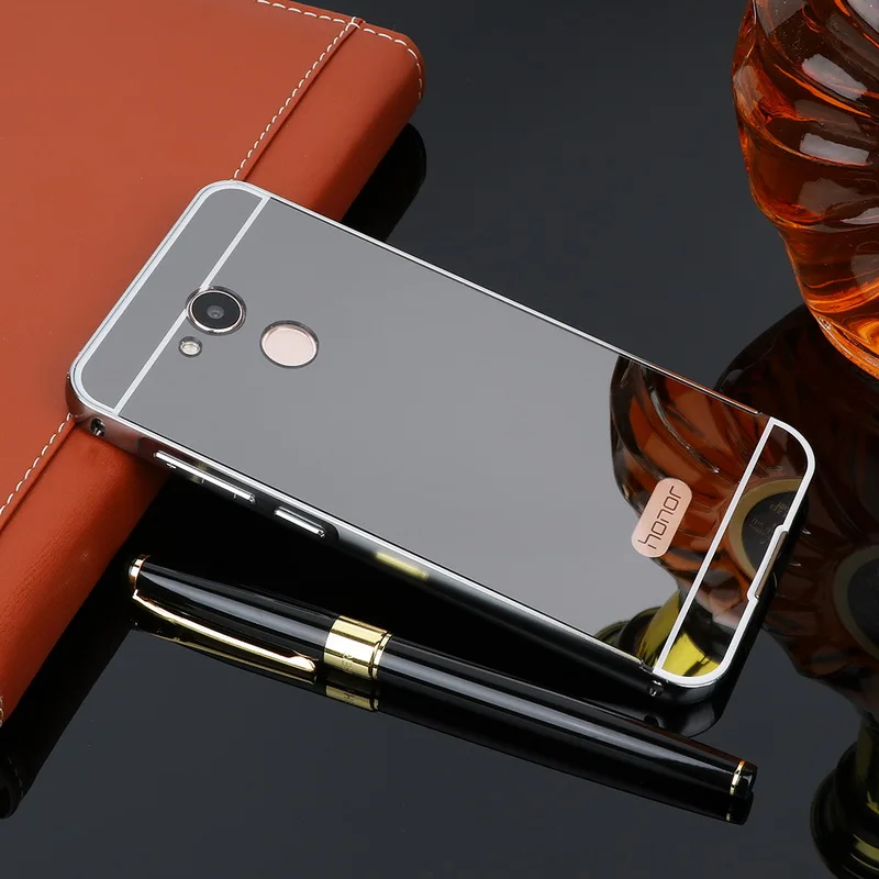Для Huawei Honor V9 Play Case Зеркальный Алюминиевый металлический бампер + акриловый ПК