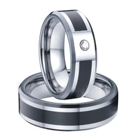 couple wedding band rings black carbon fiber tungsten carbide ring men and women jewelry lifetime collection