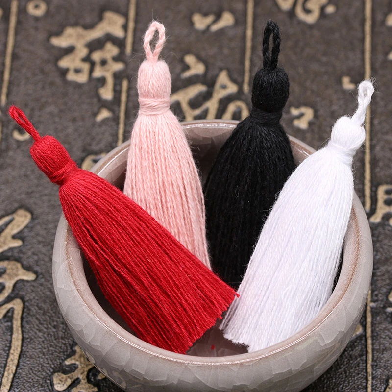 20PC 6CM Mini Pure Cotton Tassel Home Textile Curtain Clothing Pendant Tassels DIY Jewelry Making Charms Pendants Craft Tassels