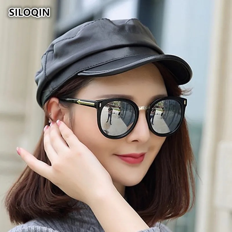 Женская шапка из натуральной кожи SILOQIN осенне зимняя овчины Snapback мужская