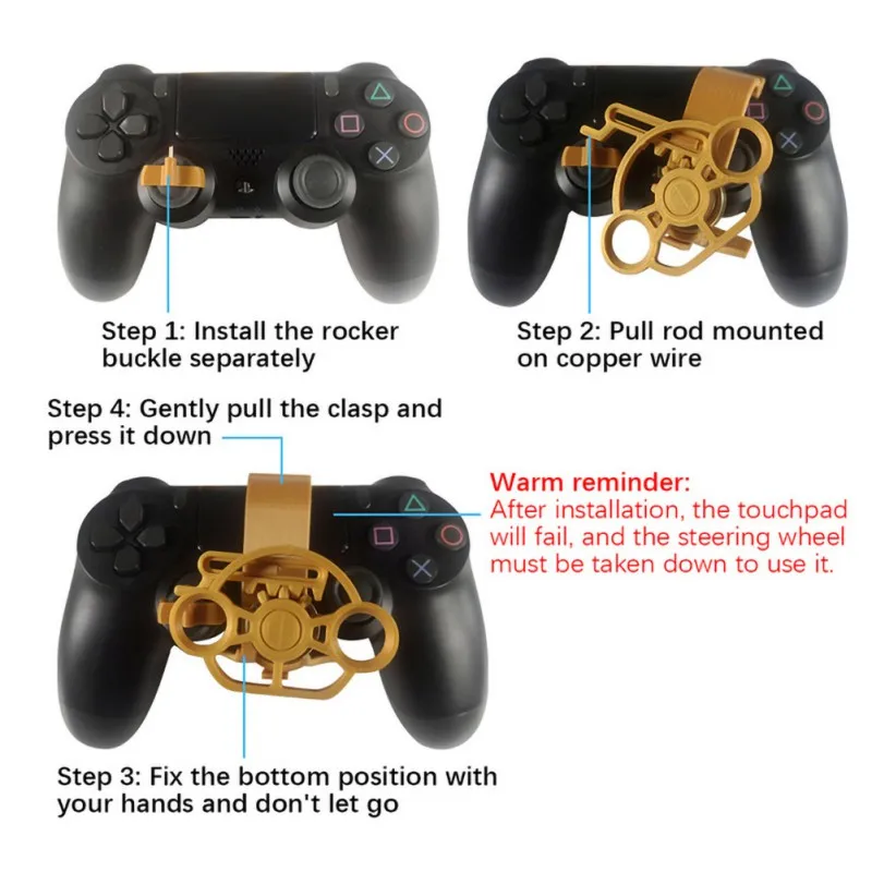 For PS4 Jogo Racing Wheel 3D impresso mini volante add on para o PlayStation controlador 4 | Электроника