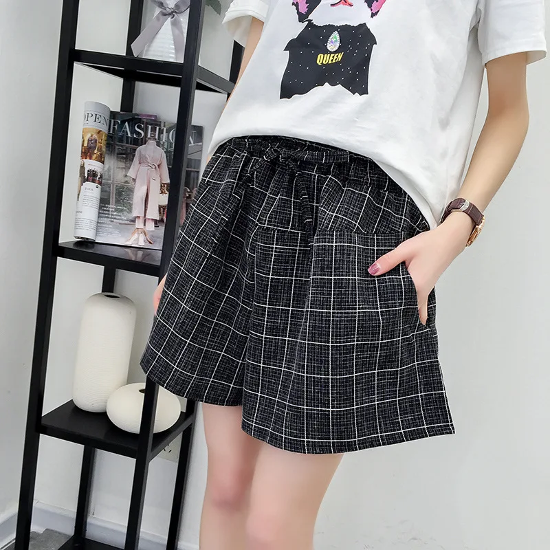 Для женщин летние свободные пляжные хлопковые и льняные шорты новинка 2017 года