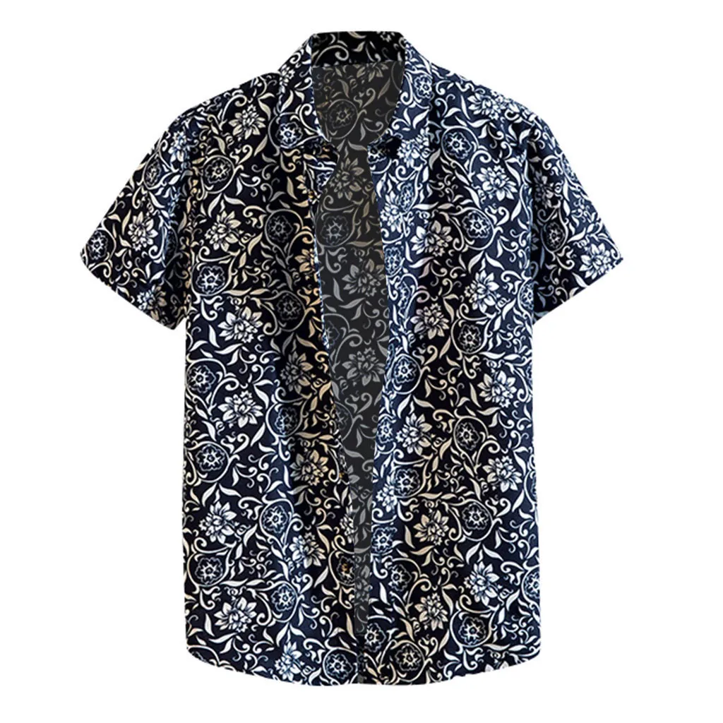 Мужская рубашка с коротким рукавом Camisa Masculina Свободная Повседневная M 5XL лето