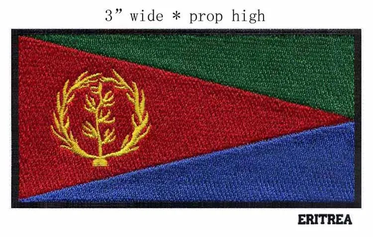 Eritrea 53b 7,62 см в ширину, 1 шт., нашивка с флагом страны, нашивка в полоску, Вышитый Флаг ЕС, США, Ливана, тактические военные нашивки с железом, армейская аппликация - Цвет: Eritrea 53b