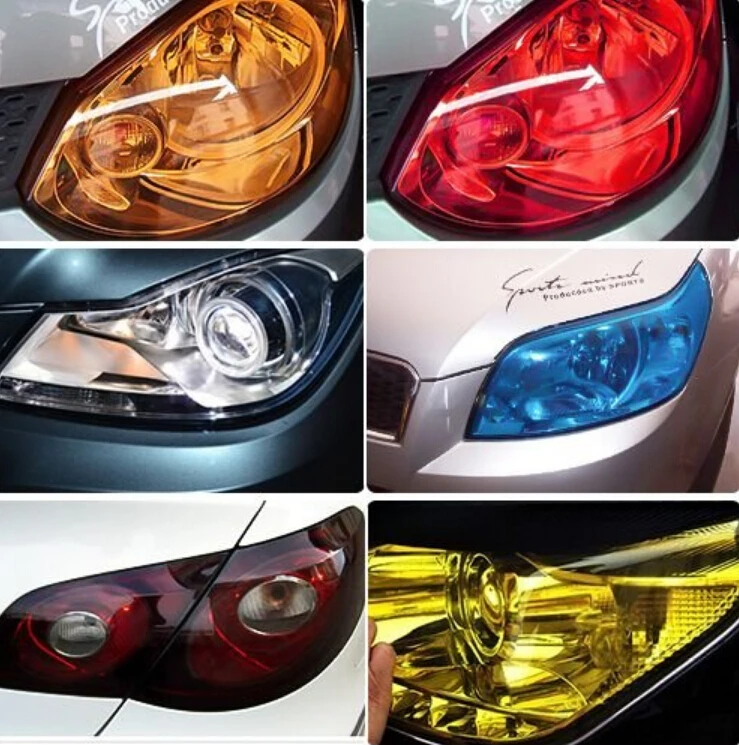 Автомобильные светодиодные лампы фар виниловая пленка Стикеры для honda civic Fiat Citroen